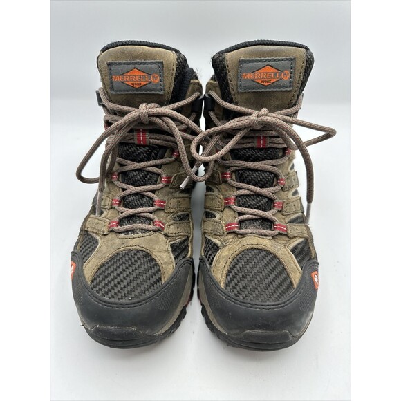 Merrell Womens Mid Hiking Boots Moab 2 Vibram Soles BROWN TAUPE Size US 6M - Picture 1 of 10